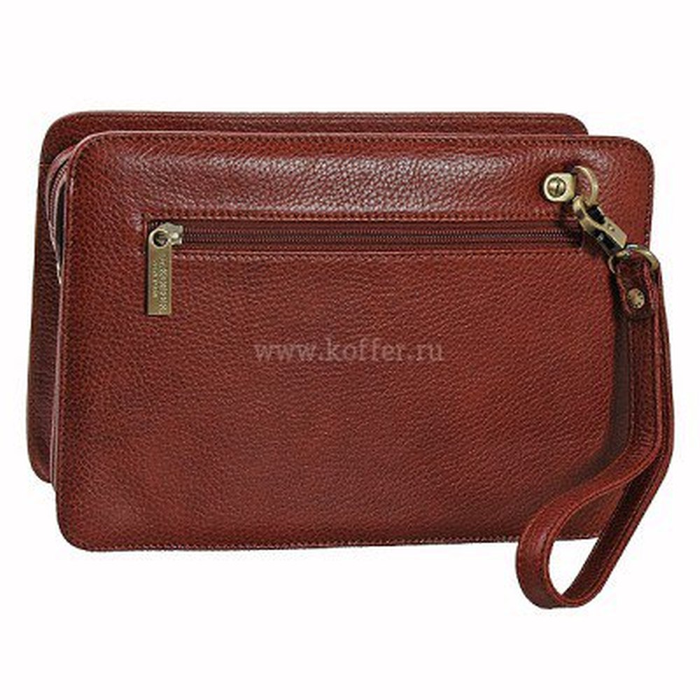 Сумка барсетка из натуральной кожи Dr. Koffer коричневая