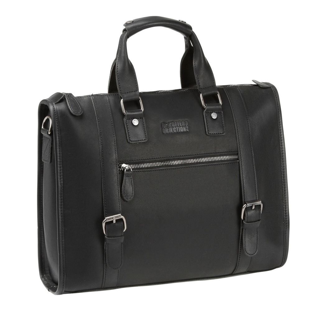 Деловая сумка Dr.Koffer из натуральной кожи черная
