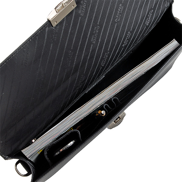 Вместительный портфель-папка в стиле хай-тек (черного цвета) Dr.Koffer M402142-72-04