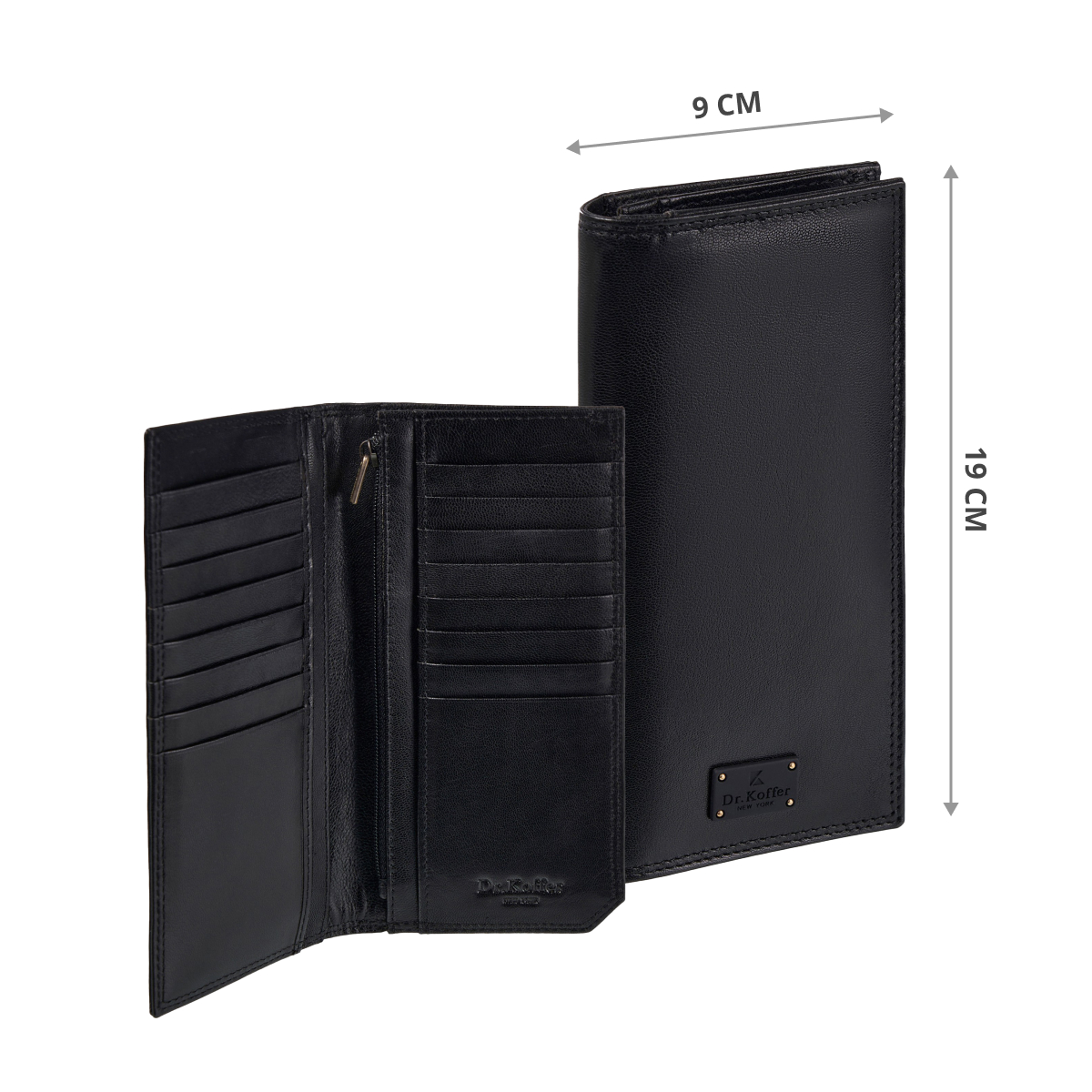Портмоне Dr.Koffer из натуральной кожи черное