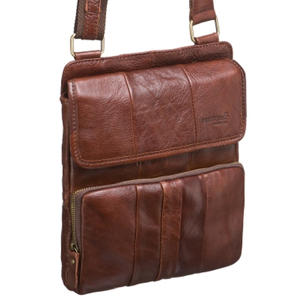 Сумка через плечо Dr.Koffer из натуральной кожи коричневая