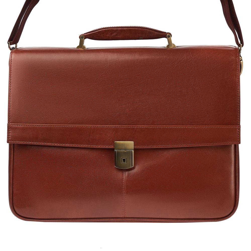 Портфель Dr.Koffer из натуральной кожи светло-коричневый