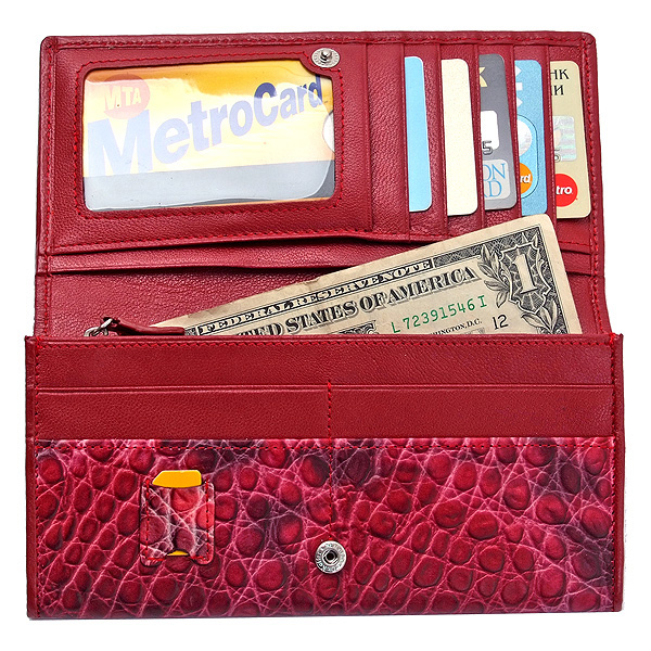 Портмоне Dr.Koffer из натуральной кожи красное