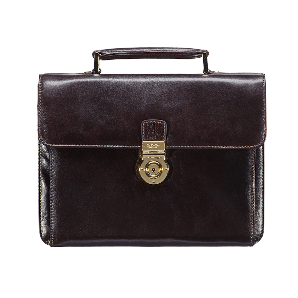 Портфель Dr.Koffer из натуральной кожи темно-коричневый