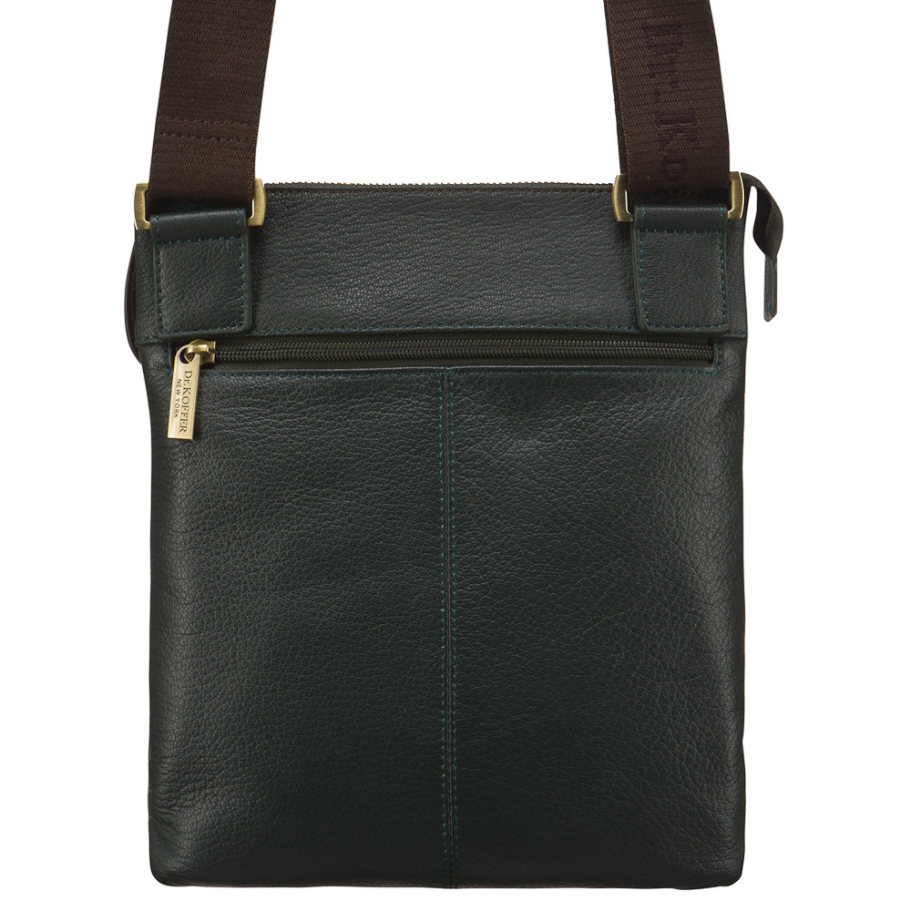 Сумка через плечо Dr.Koffer из натуральной кожи зеленая