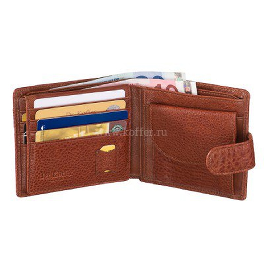Портмоне Dr.Koffer из натуральной кожи светло-коричневое