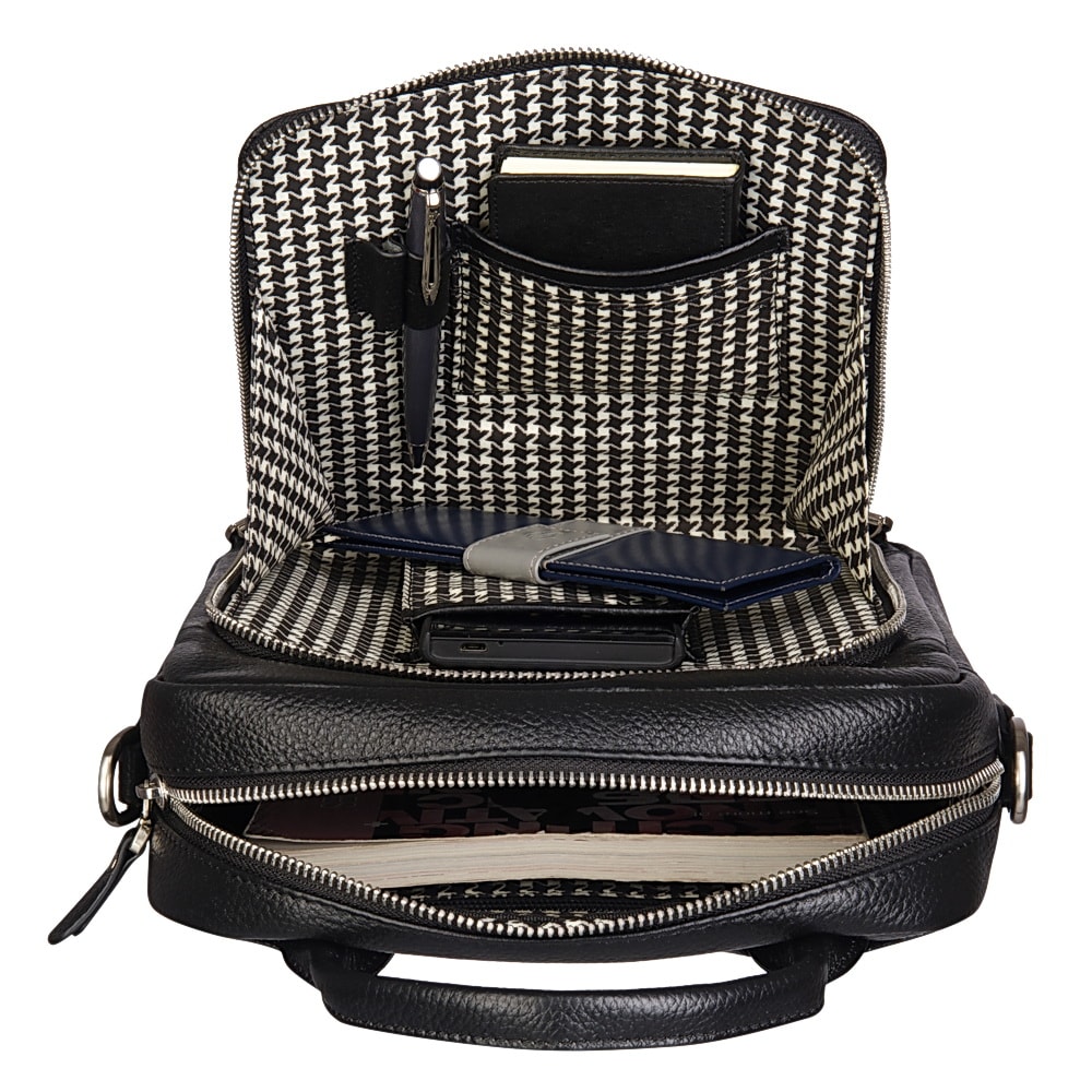 Сумка через плечо Dr.Koffer из натуральной кожи черная