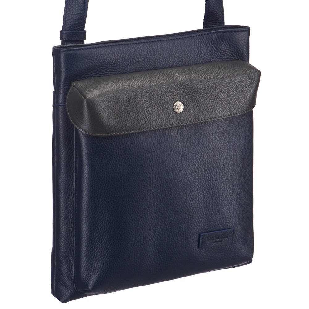 Сумка через плечо Dr.Koffer из натуральной кожи синяя