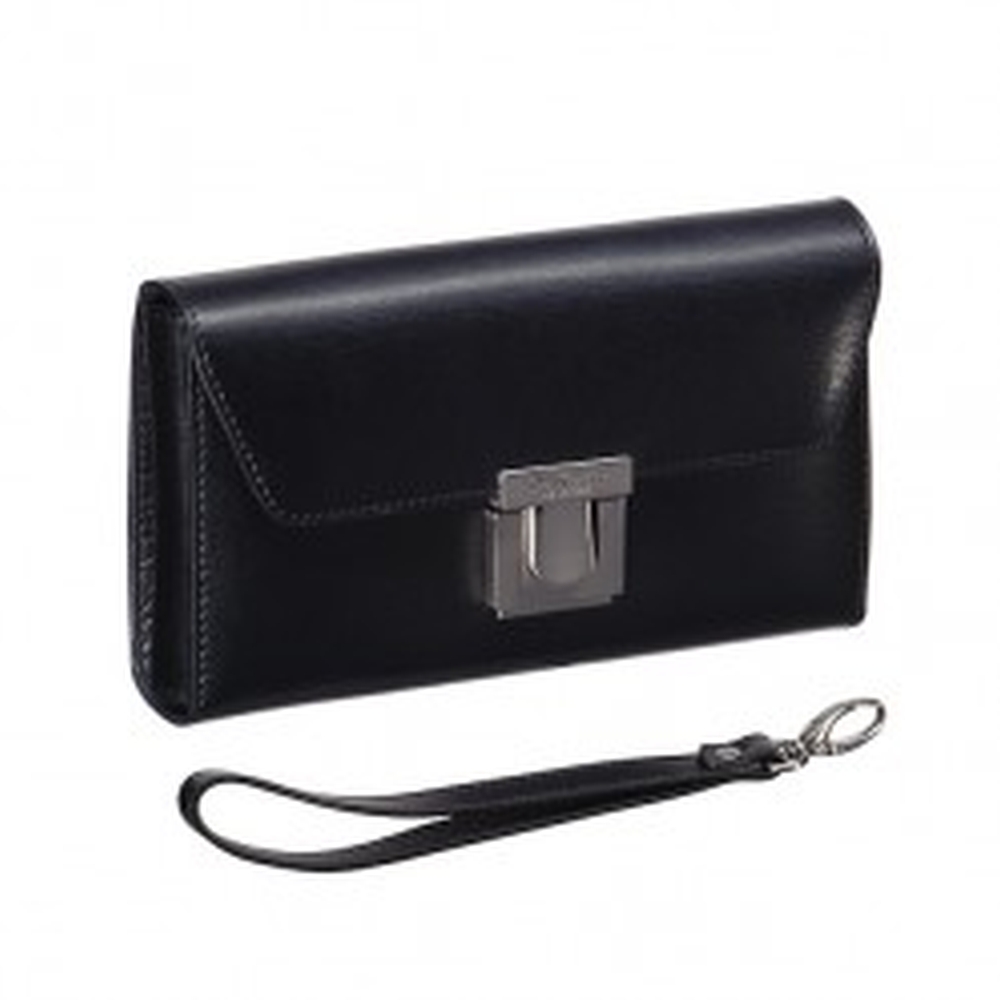 Сумка барсетка из натуральной кожи Dr. Koffer черная