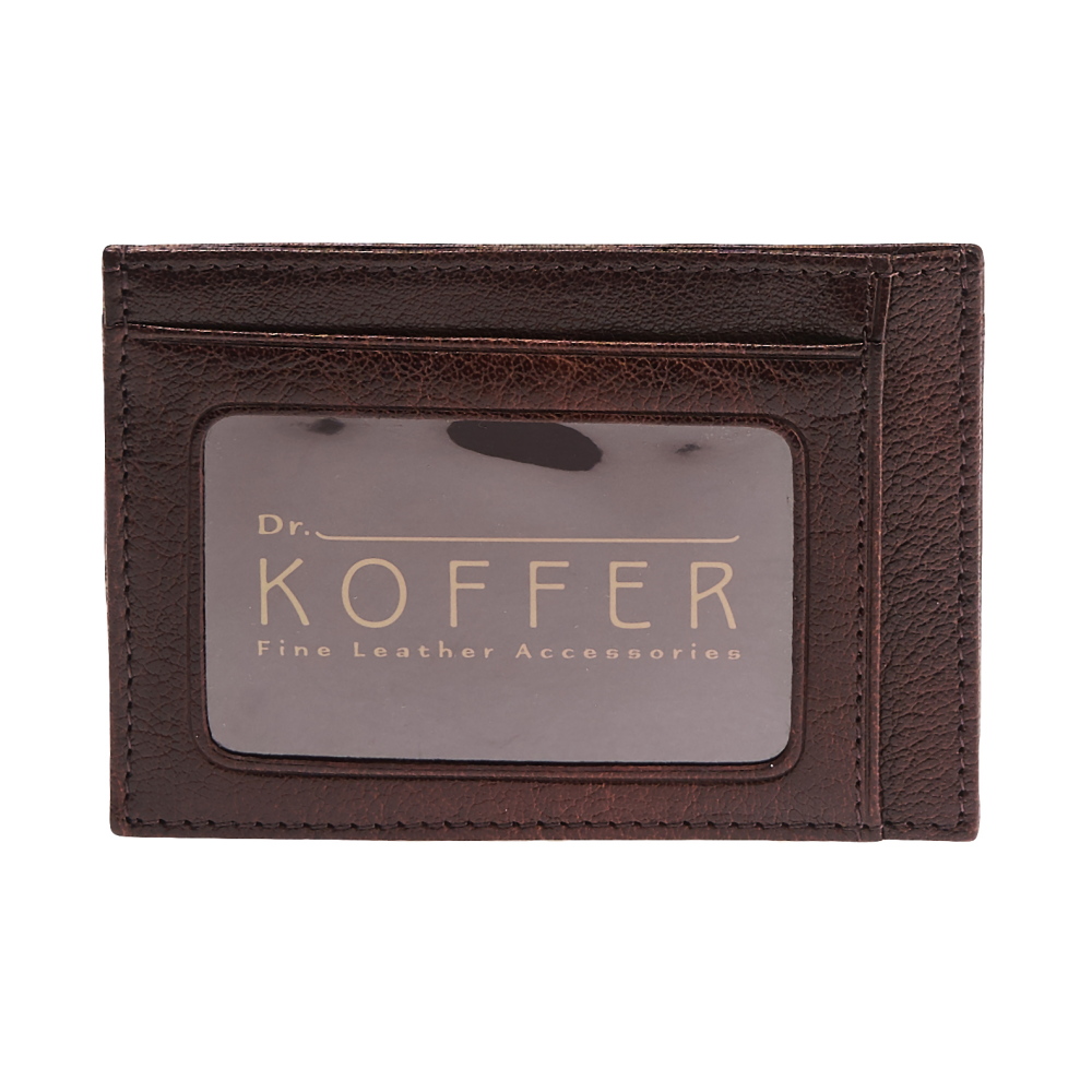 Визитница Dr.Koffer из натуральной кожи темно-коричневая