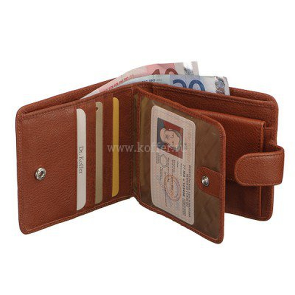 Портмоне Dr.Koffer из натуральной кожи светло-коричневое