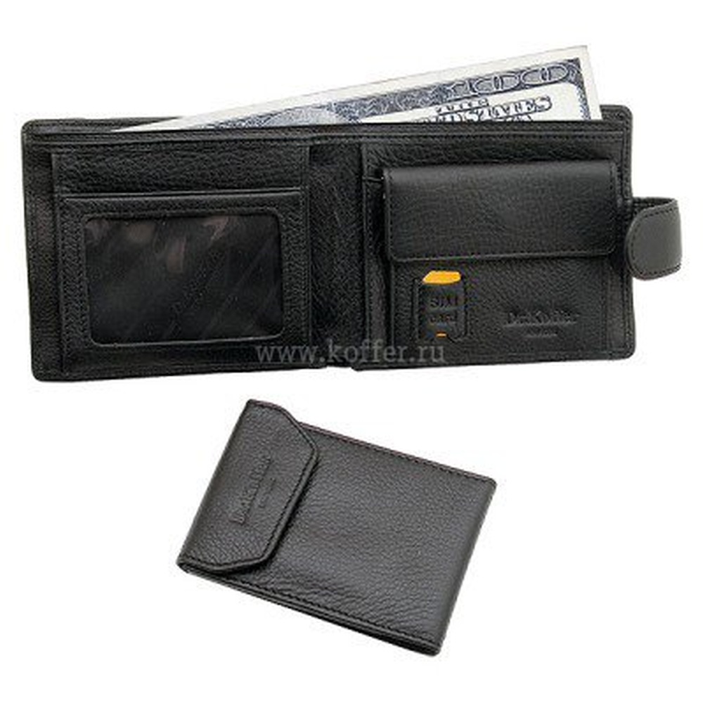 Портмоне Dr.Koffer из натуральной кожи черное