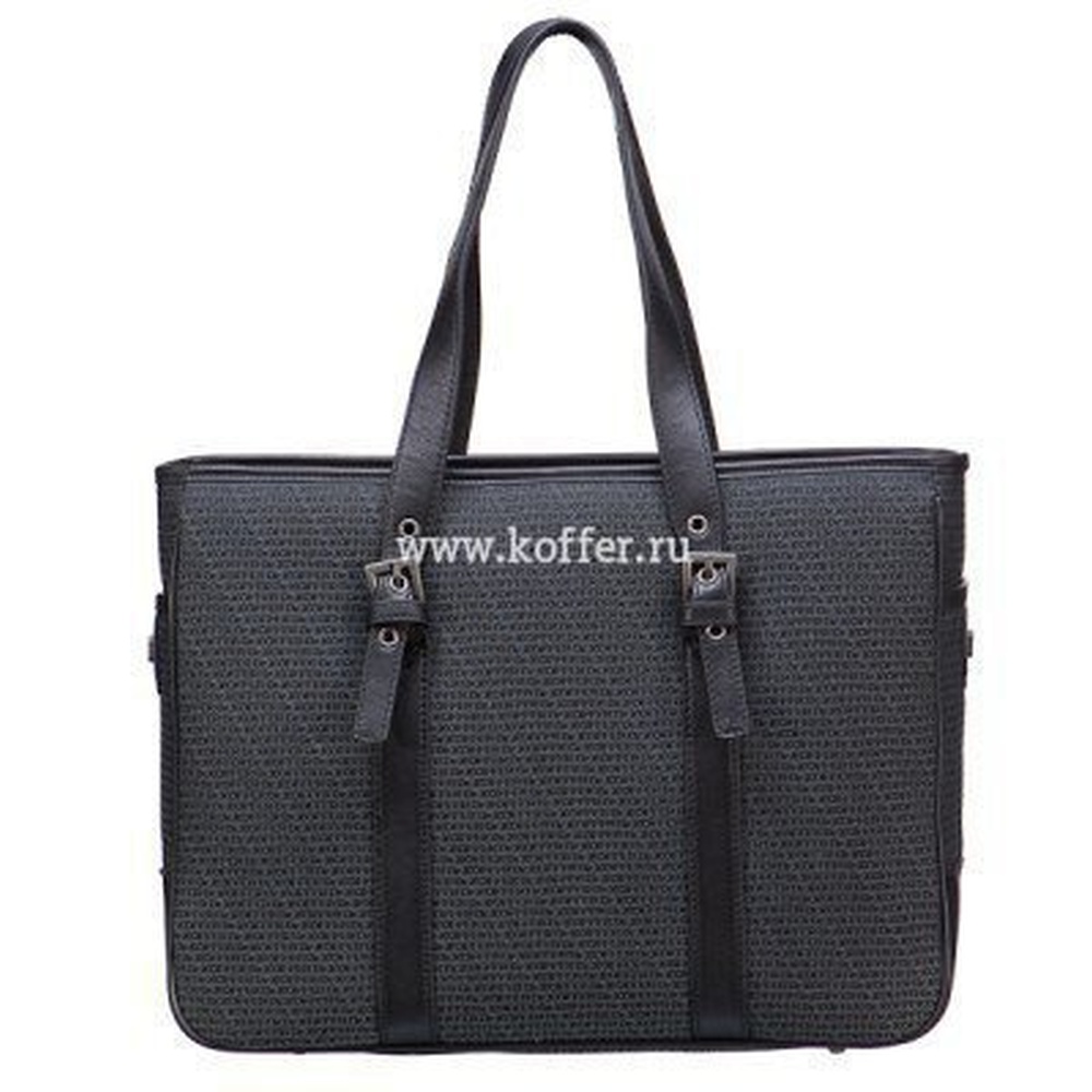 Деловая сумка Dr.Koffer из натуральной кожи черная