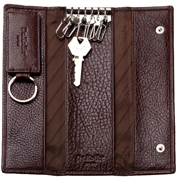 Ключница Dr.Koffer из натуральной кожи темно-коричневая