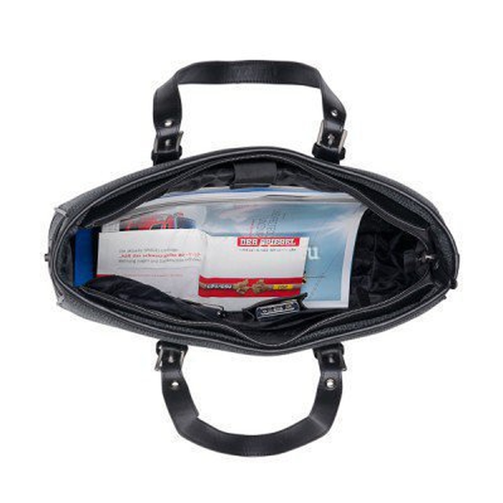 Деловая сумка Dr.Koffer из натуральной кожи черная