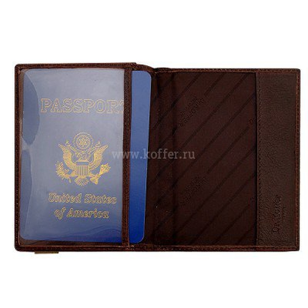 Обложка для паспорта темно-коричневая Dr.Koffer X267880-02-09