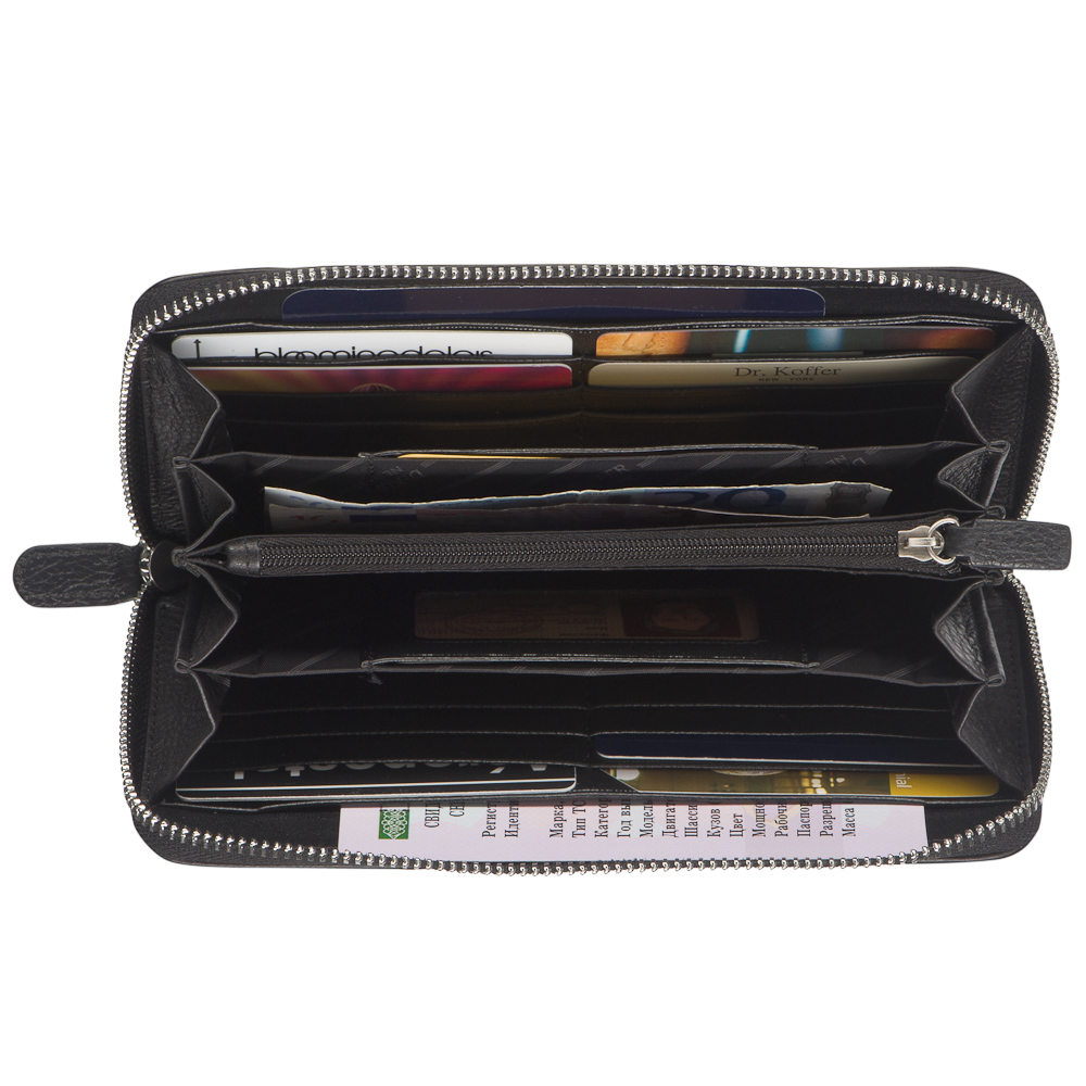 Портмоне Dr.Koffer из натуральной кожи черное