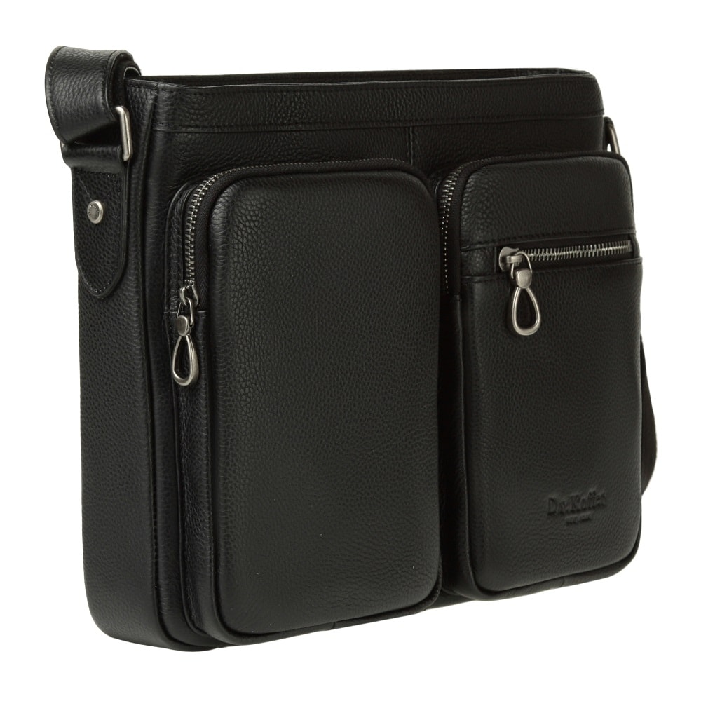 Деловая сумка Dr.Koffer из натуральной кожи черная