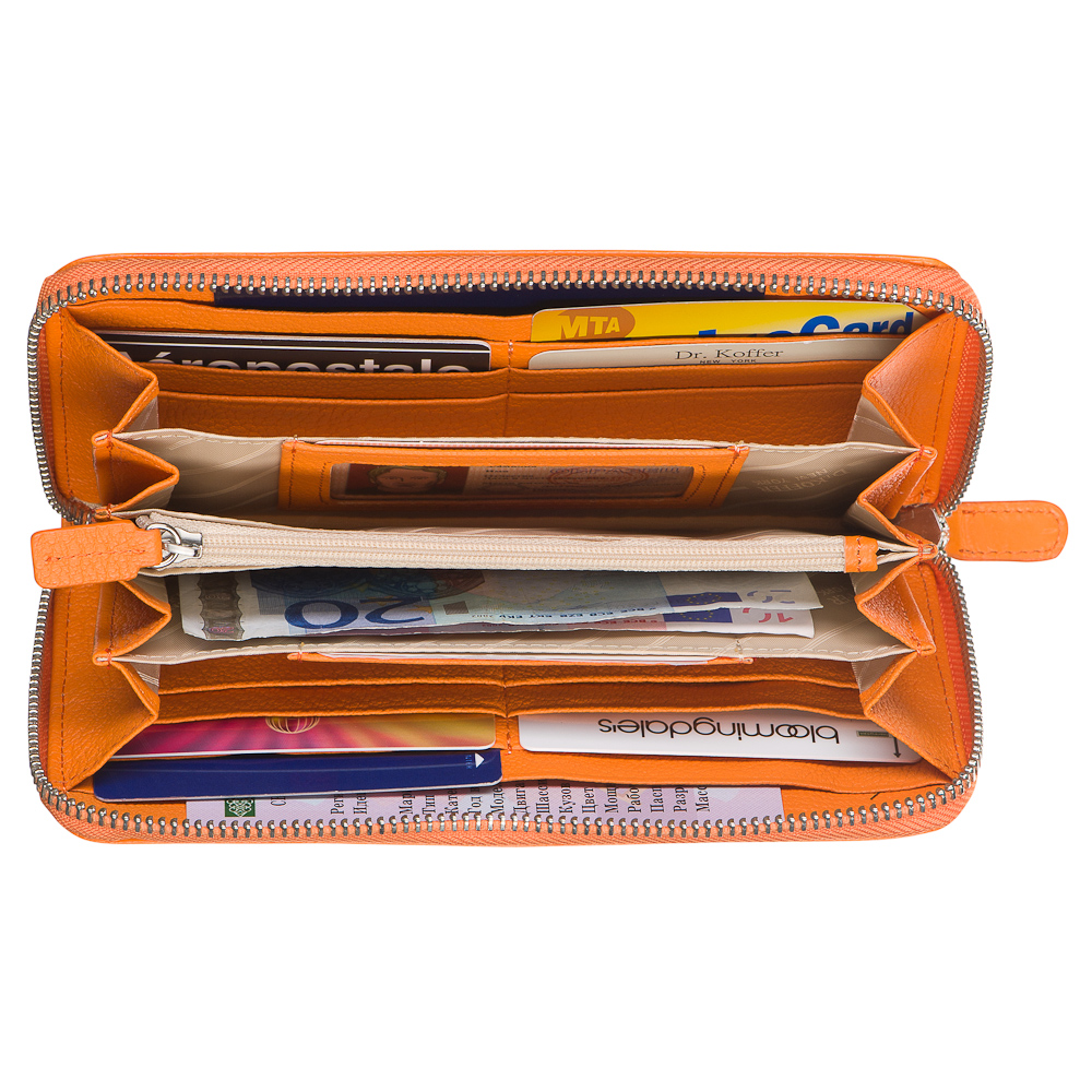 Портмоне Dr.Koffer из натуральной кожи оранжевое