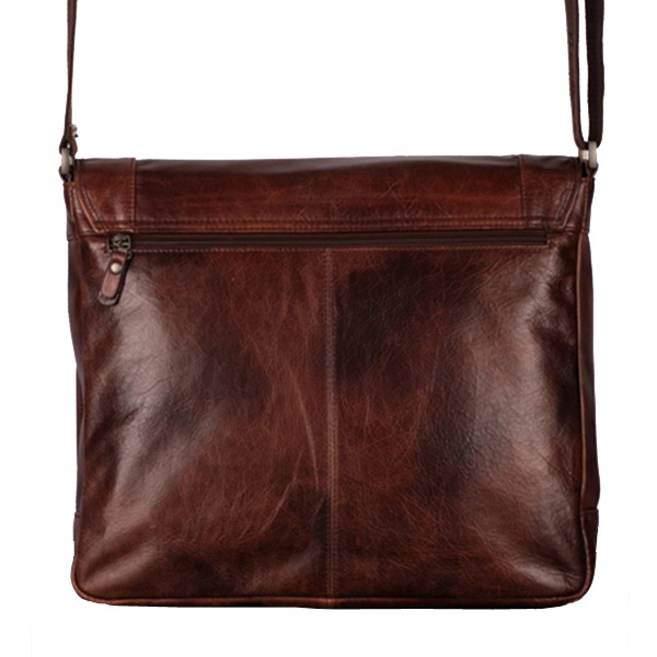 Темно-коричневая мужская сумка из кожи с принтом Dr.Koffer M402438-106-09