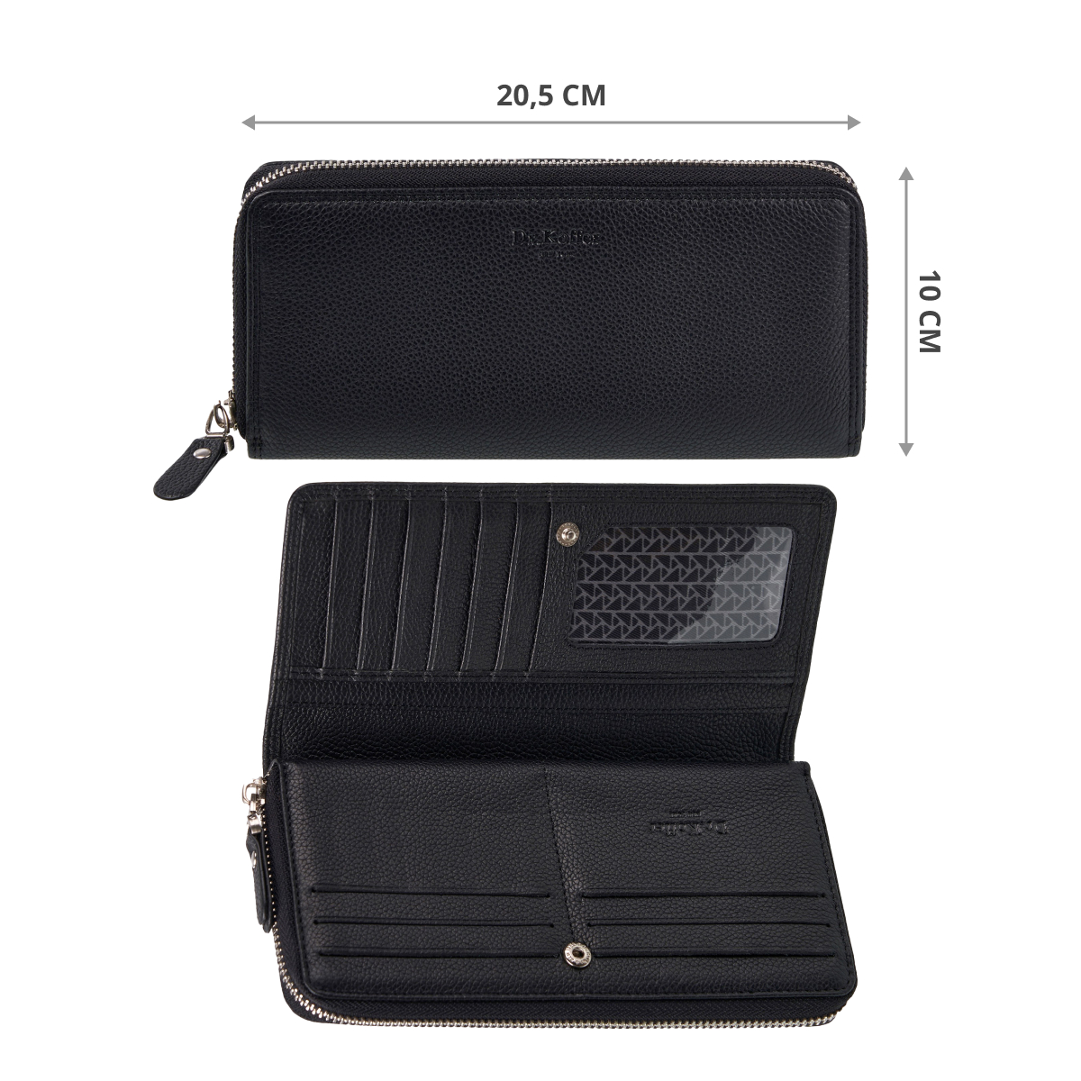 Портмоне Dr.Koffer из натуральной кожи черное