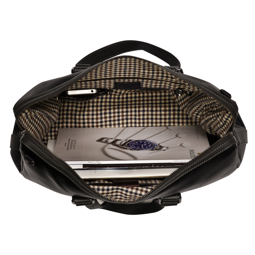 Деловая сумка Dr.Koffer из натуральной кожи черная