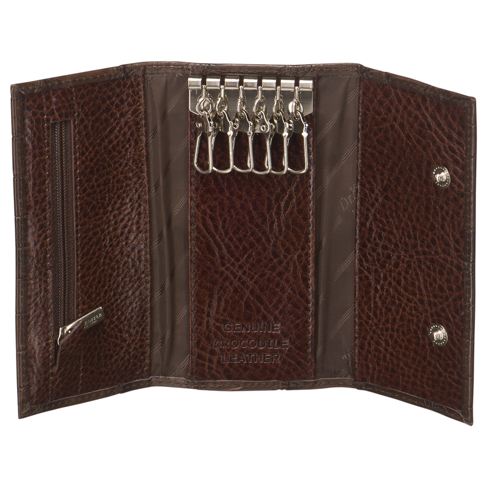 Ключница Dr.Koffer из натуральной кожи темно-коричневая