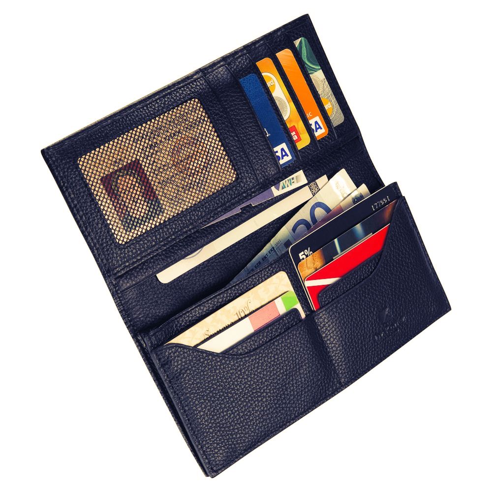 Портмоне Dr.Koffer из натуральной кожи синее