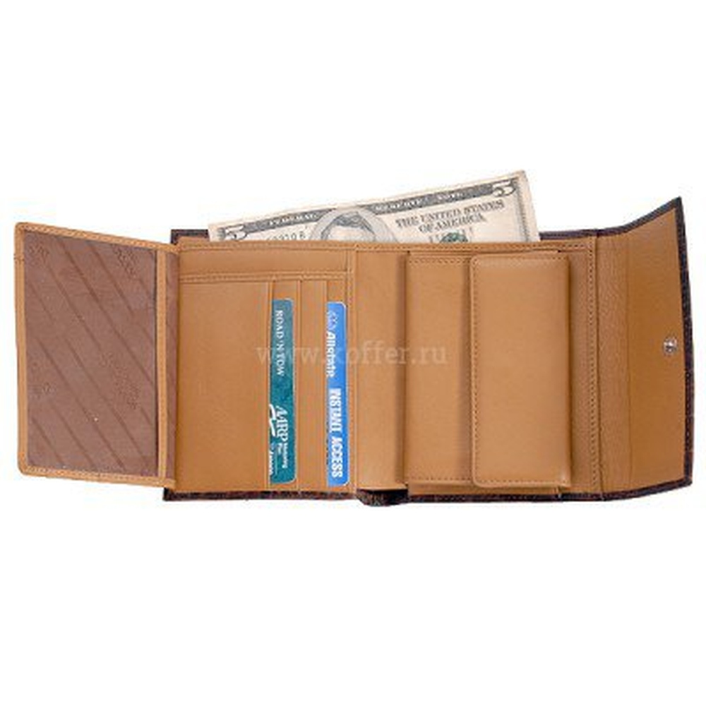 Портмоне Dr.Koffer из натуральной кожи коричневое