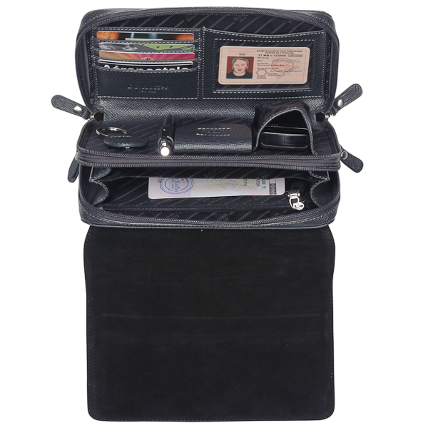 Мужская сумка визитка из натуральной текстурированной кожи Dr.Koffer B402499-141-77