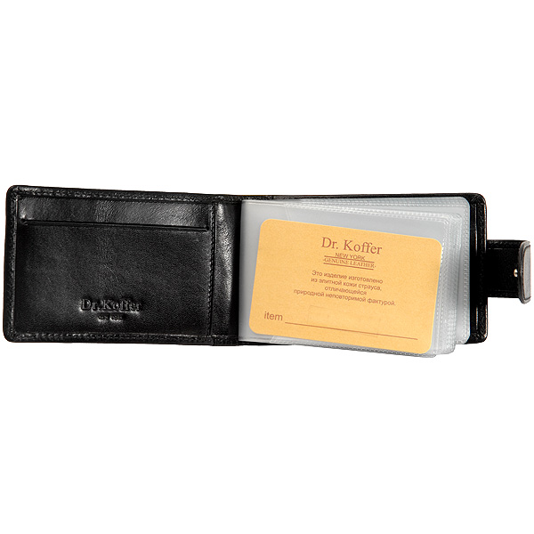 Визитница Dr.Koffer из натуральной кожи черная