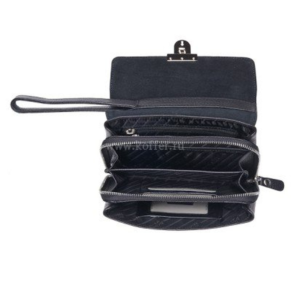 Сумка барсетка из натуральной кожи Dr. Koffer черная