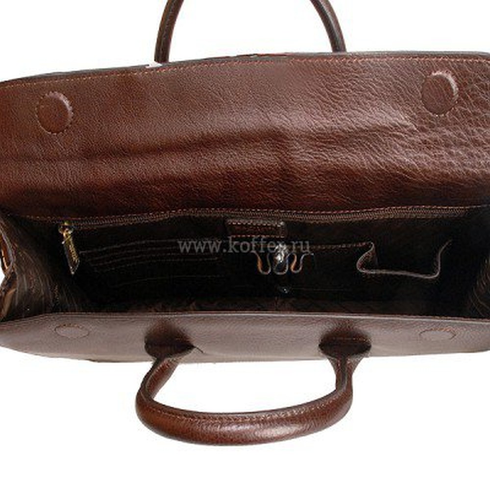 Женский темно-коричневый портфель с мягкими ручками и клапанами на скрытых магнитах Dr.Koffer B402138-02-09