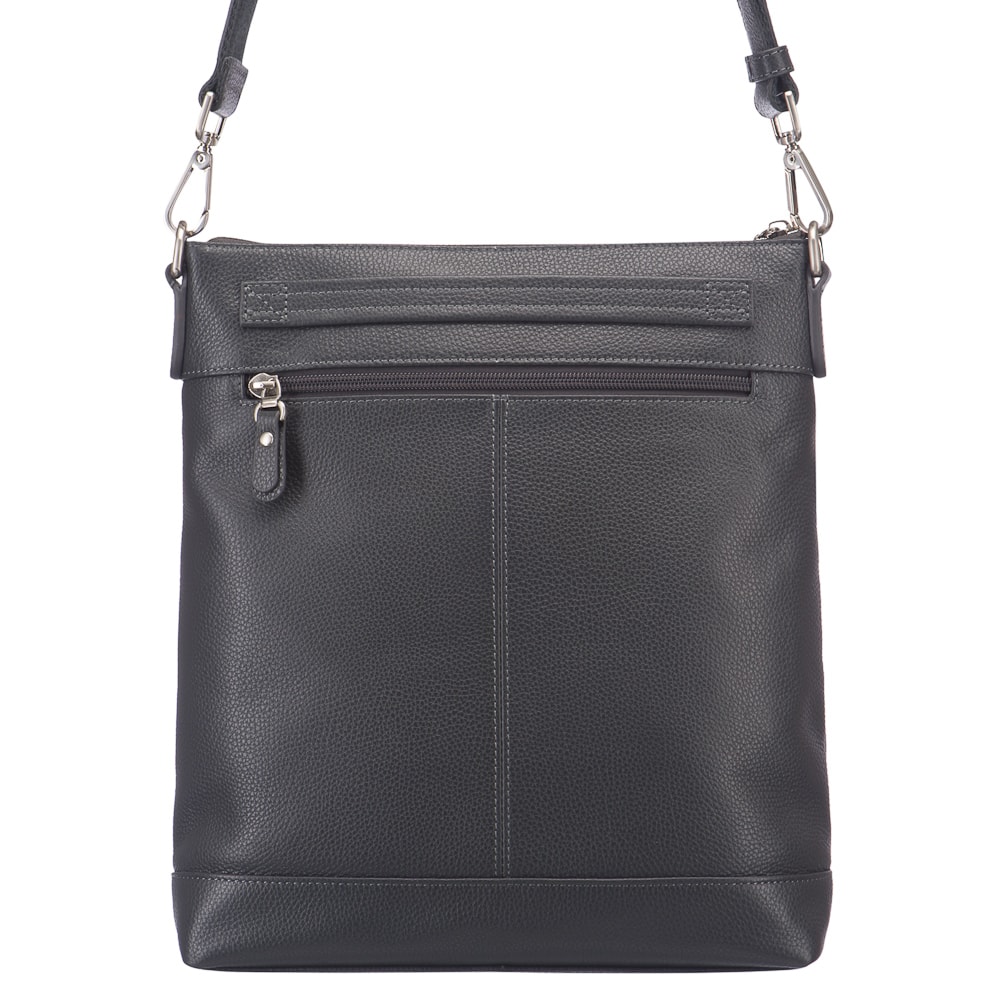 Сумка через плечо Dr.Koffer из натуральной кожи серая