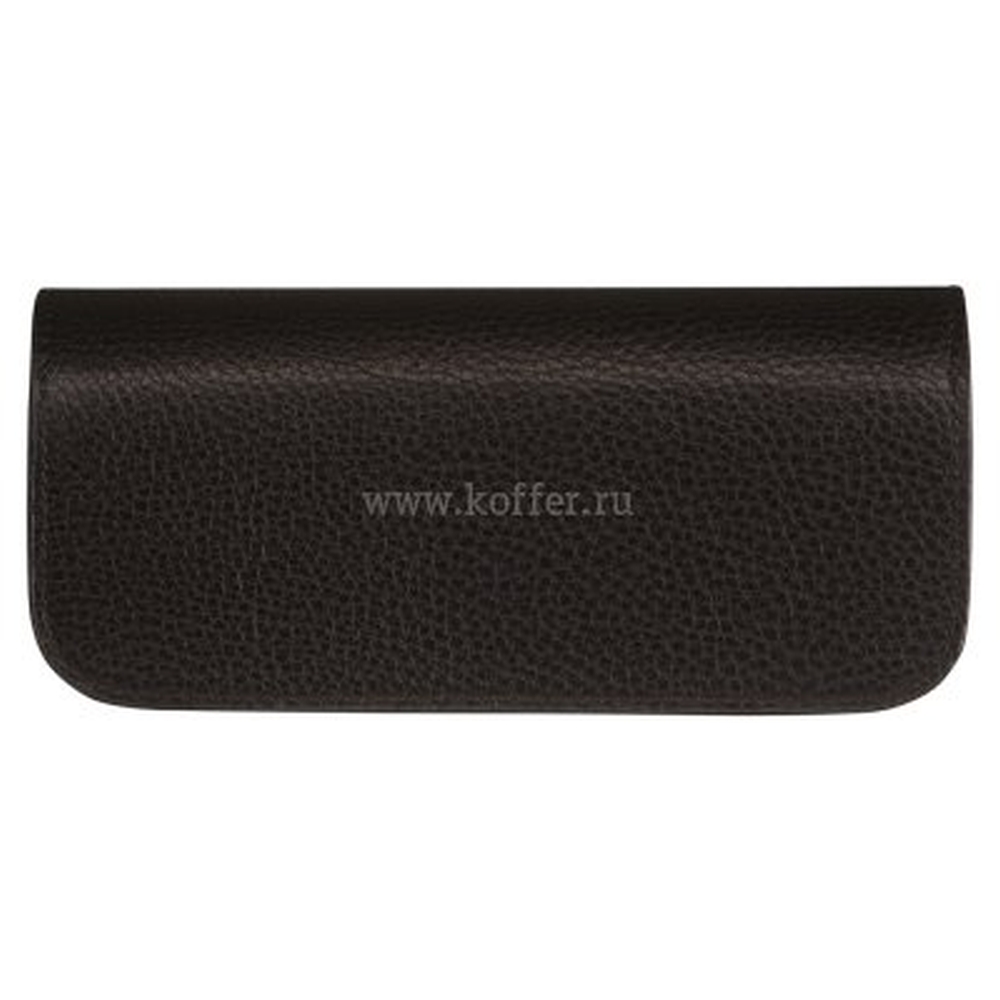 Очечник из черной зернистой кожи на кнопке Dr.Koffer X510373-02-04