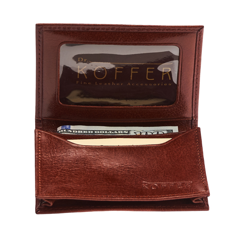 Визитница Dr.Koffer из натуральной кожи светло-коричневая