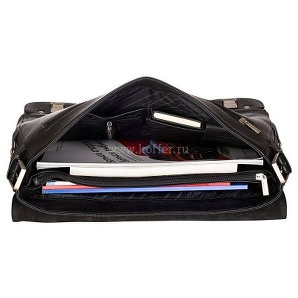 Портфель Dr.Koffer из натуральной кожи черный