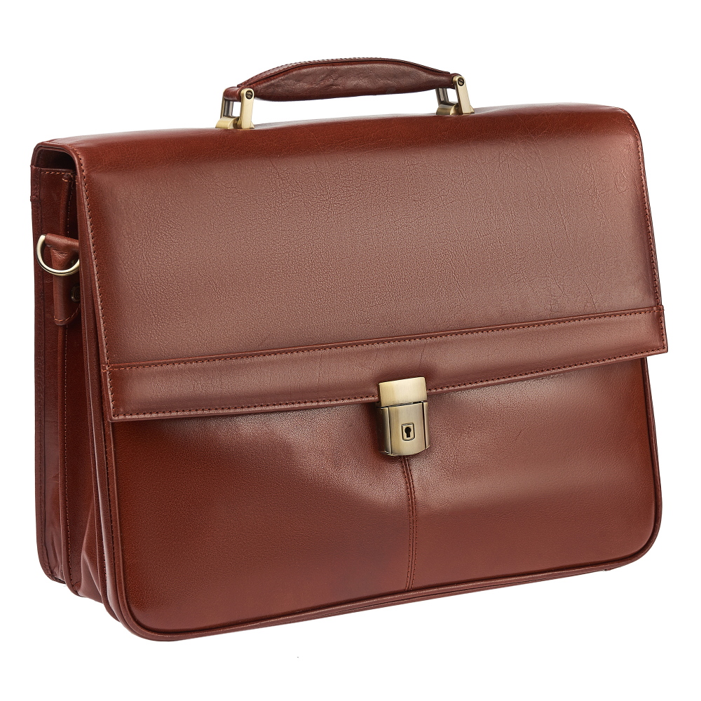 Портфель Dr.Koffer из натуральной кожи светло-коричневый