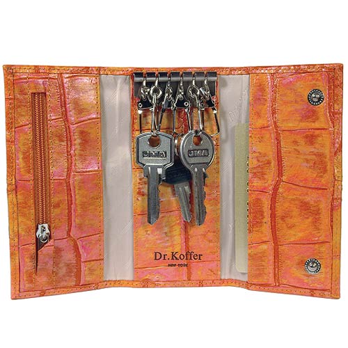Ключница Dr.Koffer из натуральной кожи оранжевая