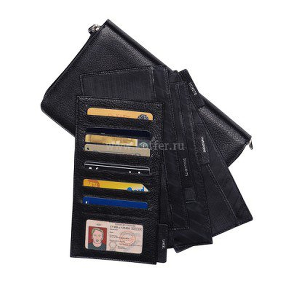 Портмоне Dr.Koffer из натуральной кожи черное