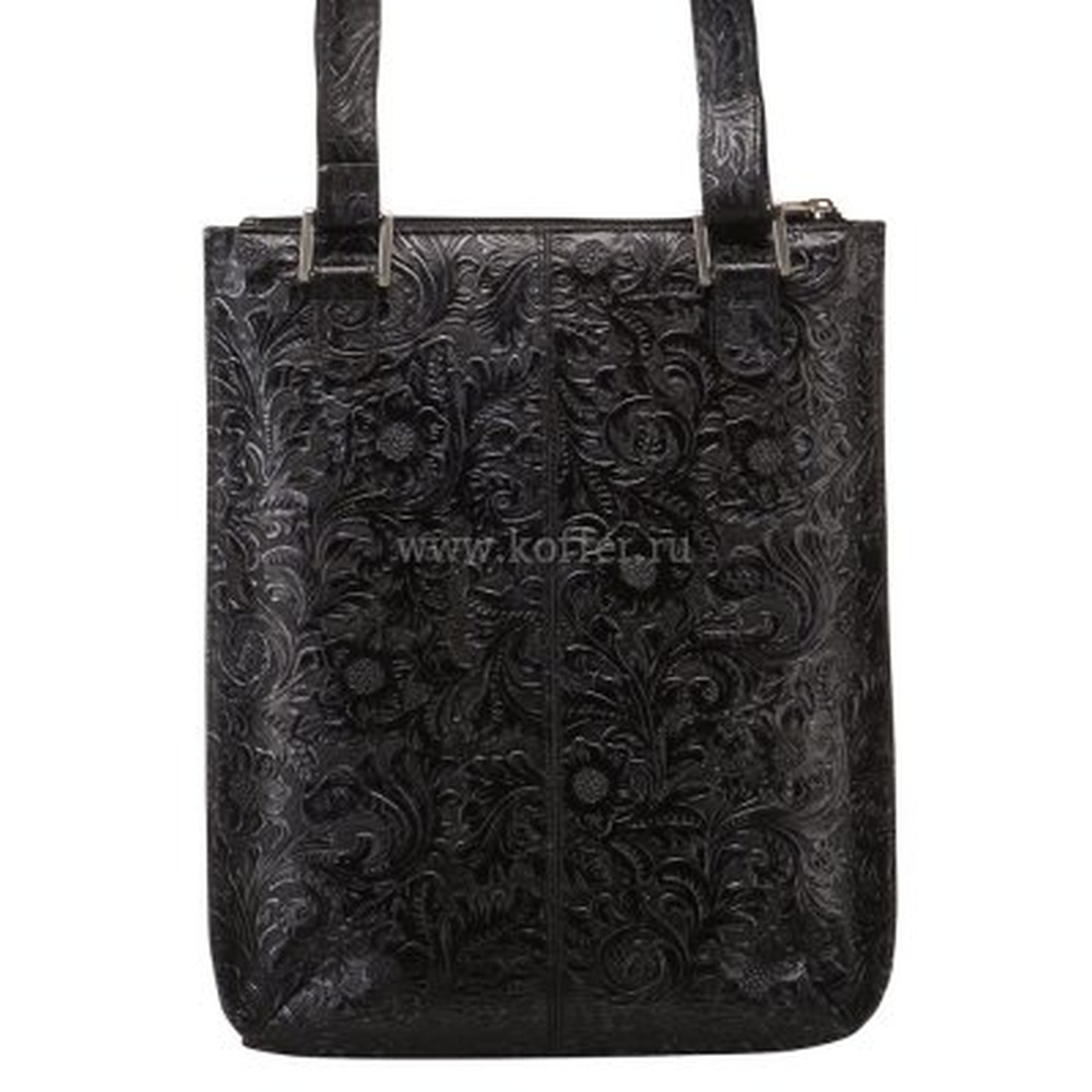 Женская сумка-планшет из черной натуральной кожи, с плечевым ремнем Dr.Koffer B402524-172-04