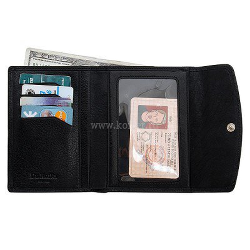 Портмоне Dr.Koffer из натуральной кожи черное