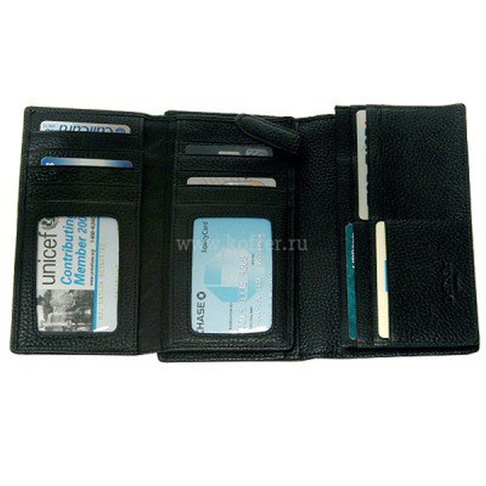 Портмоне Dr.Koffer из натуральной кожи черное