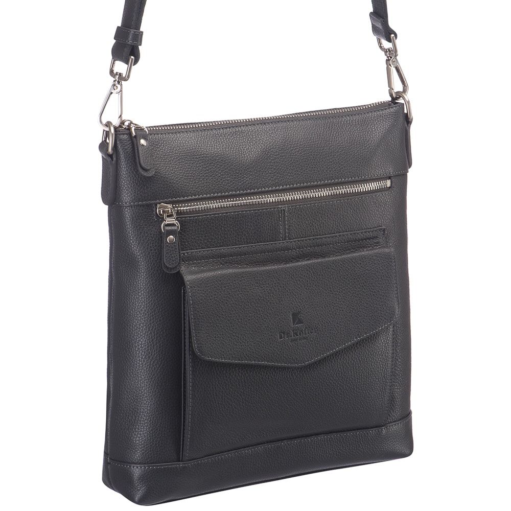 Сумка через плечо Dr.Koffer из натуральной кожи серая