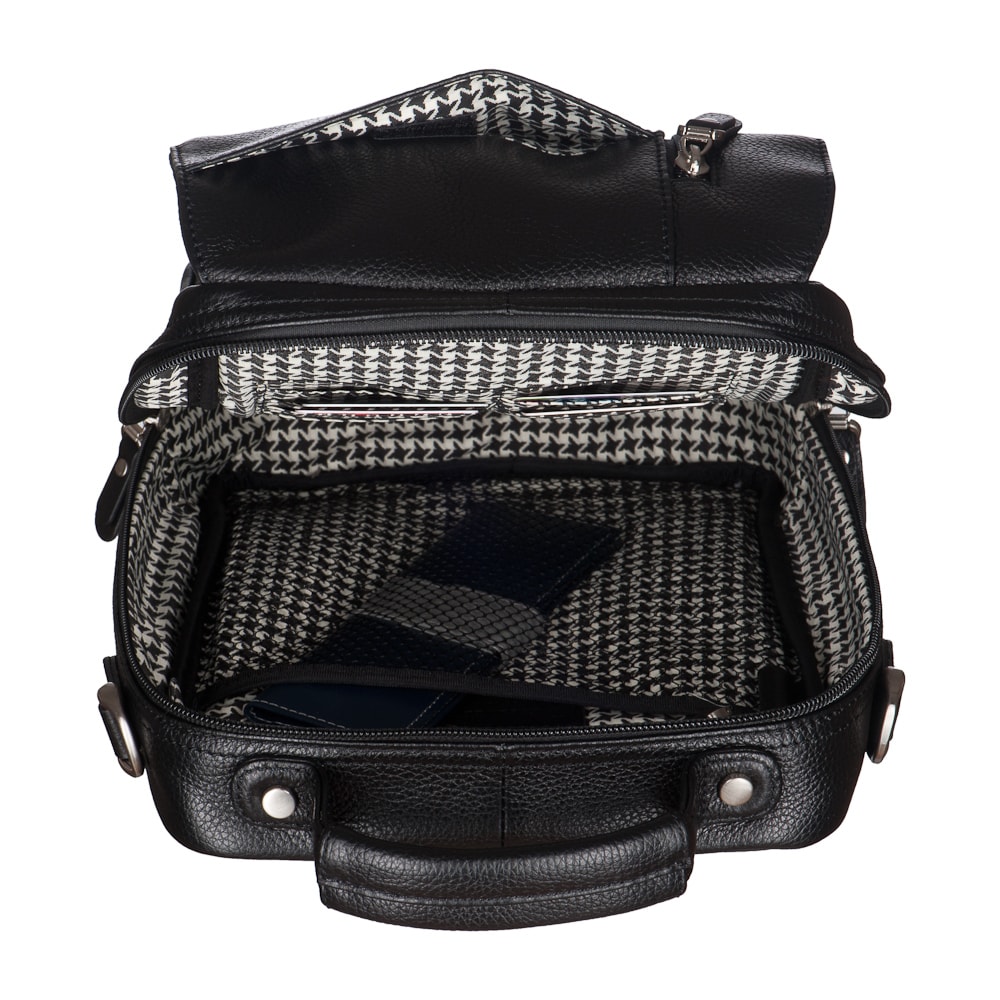 Черная кожаная сумка небольшого размера Dr.Koffer M402257-220-04