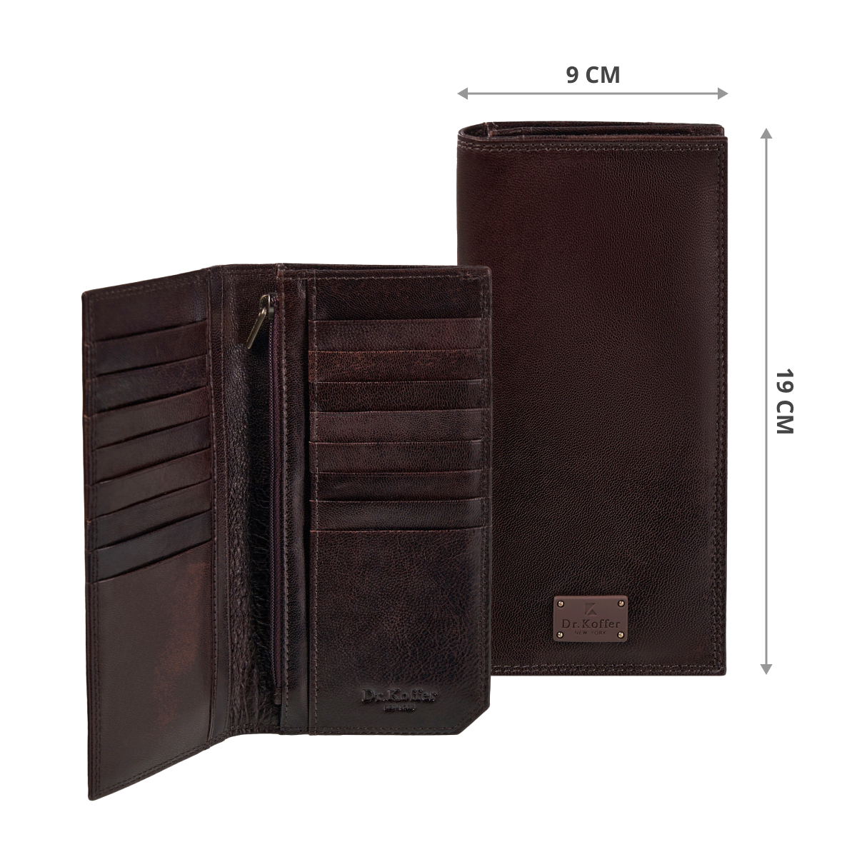 Портмоне Dr.Koffer из натуральной кожи коричневое