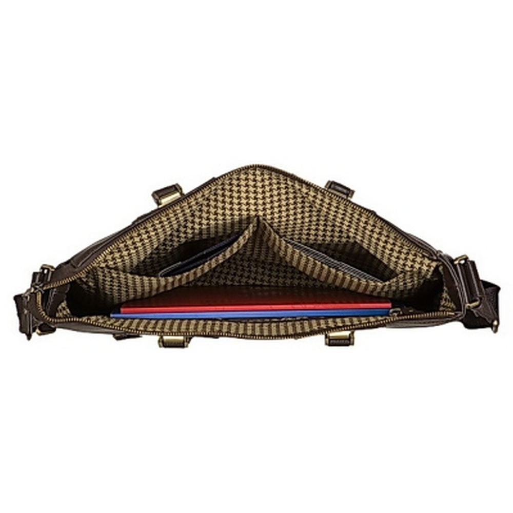 Деловая сумка Dr.Koffer из натуральной кожи темно-коричневая