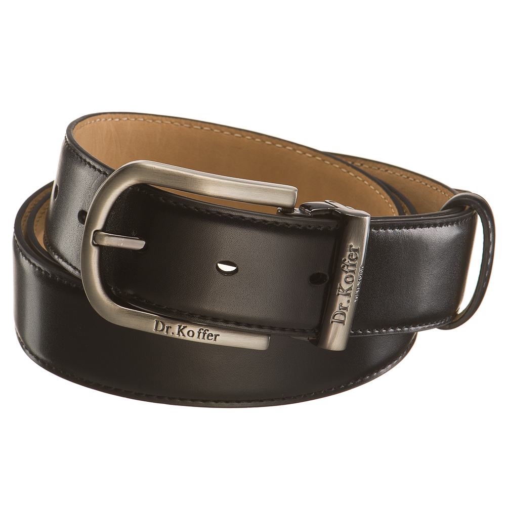 Ремень из глянцевой кожи с закругленной пряжкой Dr.Koffer R040B04120-50-04
