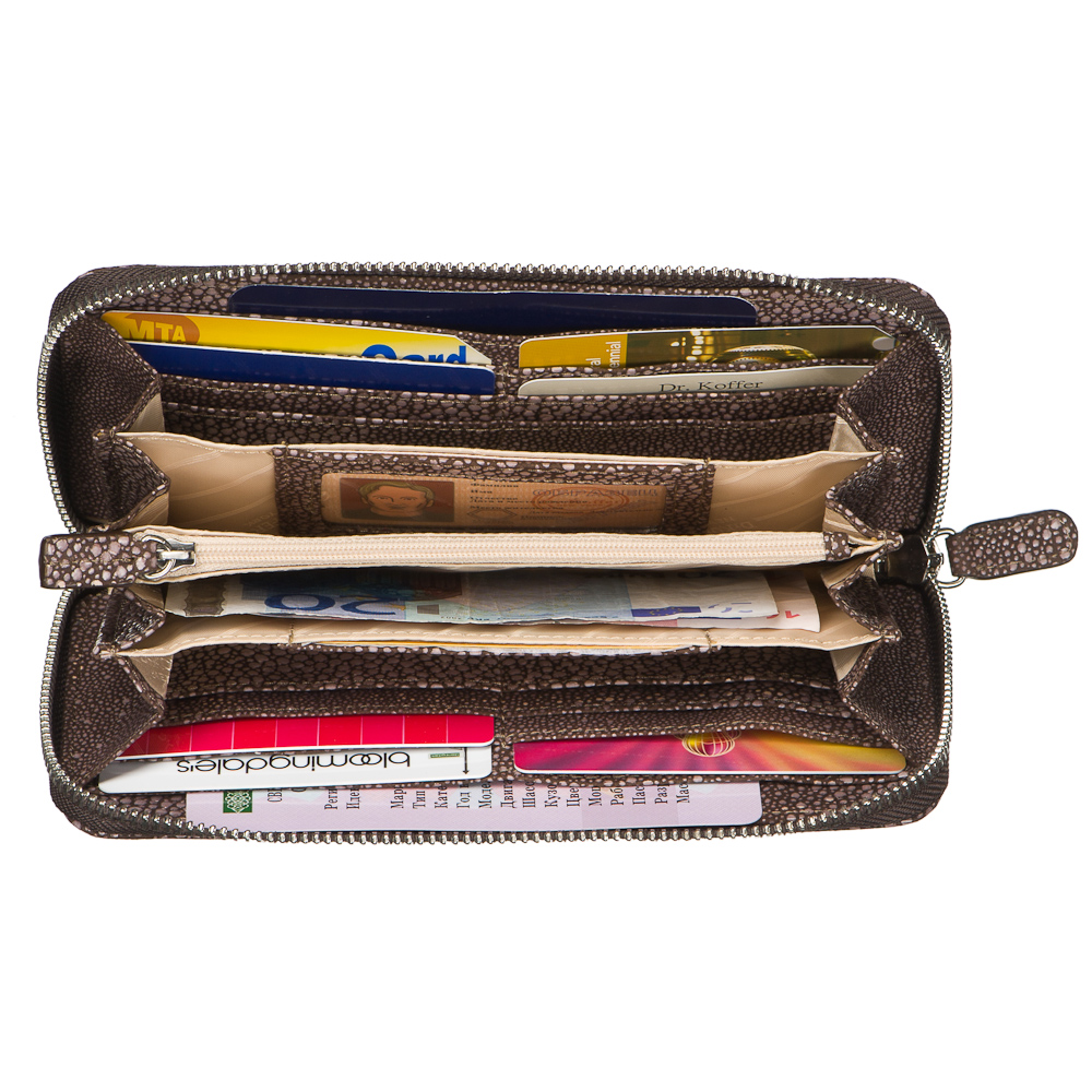 Портмоне Dr.Koffer из натуральной кожи коричневое