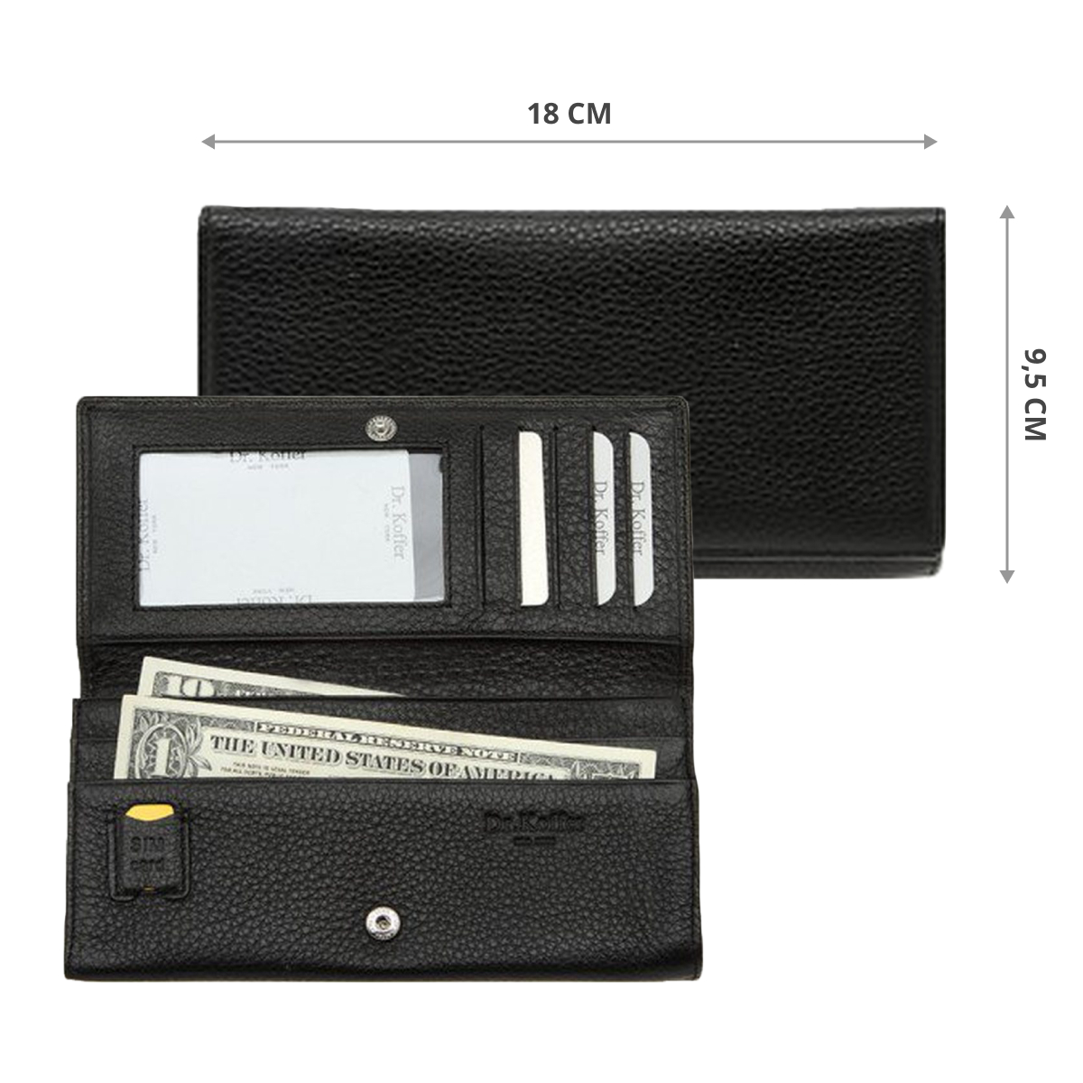 Кошелек Dr.Koffer из натуральной кожи черный